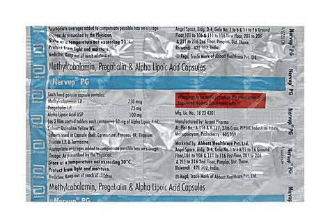 Nervup Pg 75 Mg/750mcg | Order Nervup Pg 75 Mg/750mcg Capsule Online at ...