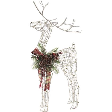 Alpine Corporation Gold Wire Holiday Decor Reindeer with Warm White LED ...