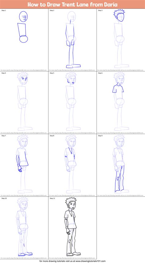 How to Draw Trent Lane from Daria (Daria) Step by Step ...