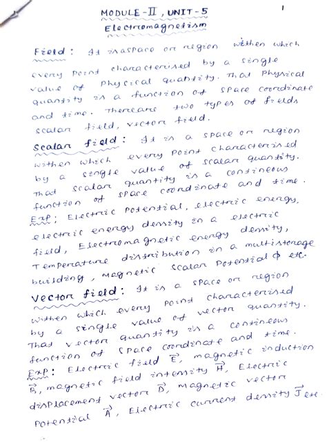 Electromagnetism - MODULE -I, UNIT 5 Ele ctromagneiia Field 4 2 asPaco ...
