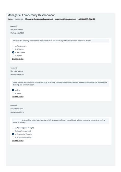 1 - assignment - Managerial Competency Development Home / My courses ...