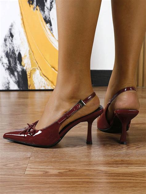 2025 New Wine Red Stiletto High Heel Shoes, Women's Pointed Toe ...