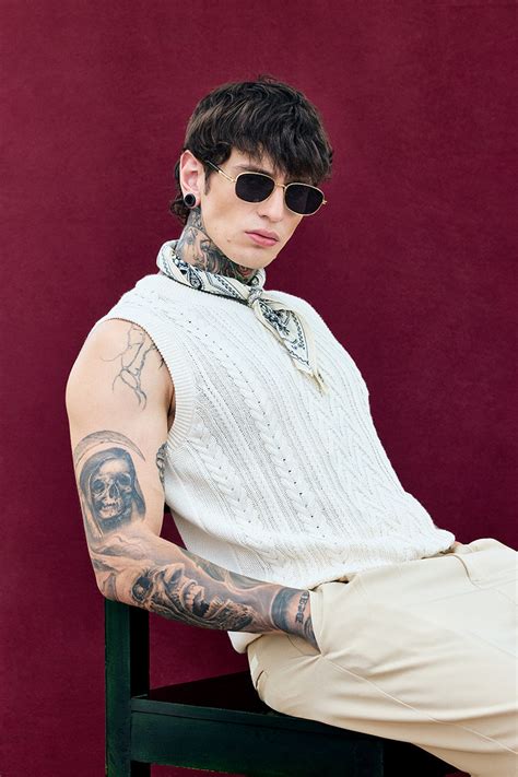 Buy Men's Bordeaux White Cable Knitted Sweater Vest Online | Snitch ...