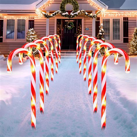 Amazon.com : Luditek 24" Christmas Candy Cane Lights Outdoor Pathway ...