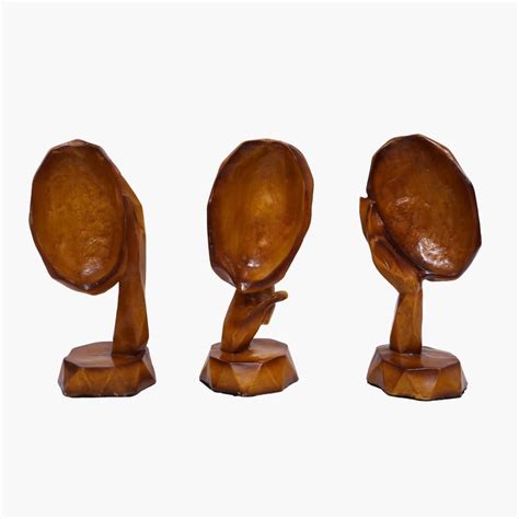 Buy VEDAS Mystical Indian Polyresin Set of 3 Diamond Face Figurines ...