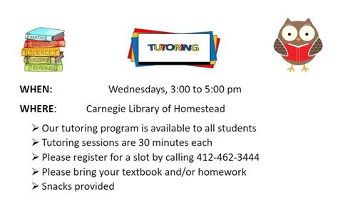 After-School Tutoring , Carnegie Library of Homestead, 3 January 2024 ...