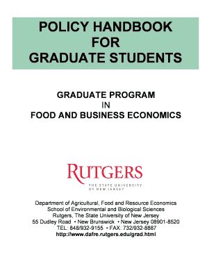 Fillable Online dafre rutgers POLICY HANDBOOK FOR GRADUATE STUDENTS ...