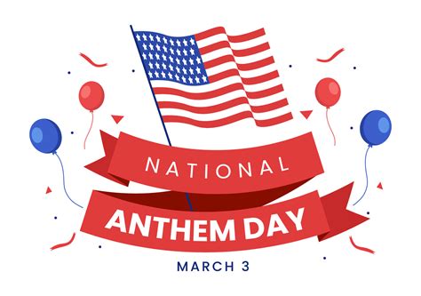 National Anthem Day on March 3 Illustration with United States of ...