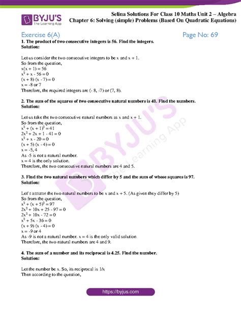Selina Solution Concise Maths Class 10 Chapter 6 - Chapter 6: Solving ...