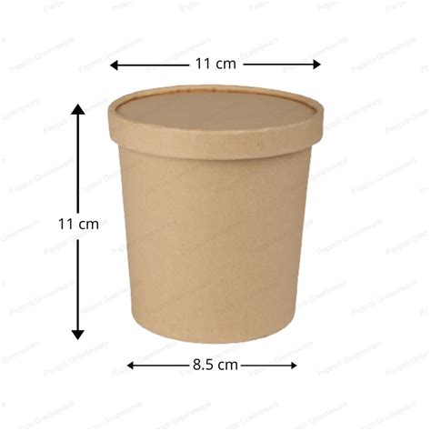 750ml KFR1 Kraft Paper Tub with Lid