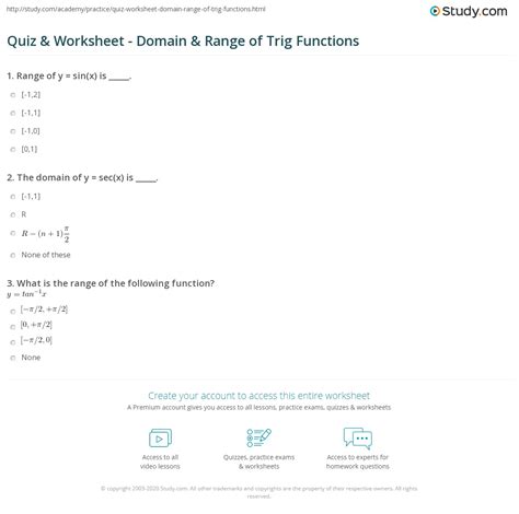 Image result for Basic Trig Functions Worksheet