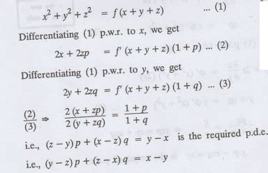 Solved Example Problems based on formation of p.d.e by elimination of ...