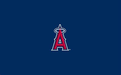 Download Los Angeles Angels Logo On Blue Wallpaper | Wallpapers.com