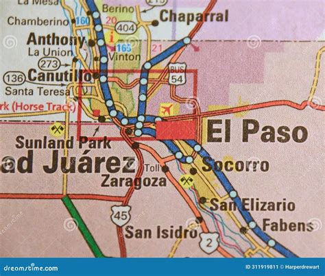 Map Image of El Paso, Texas Stock Image - Image of cuidad, travel ...