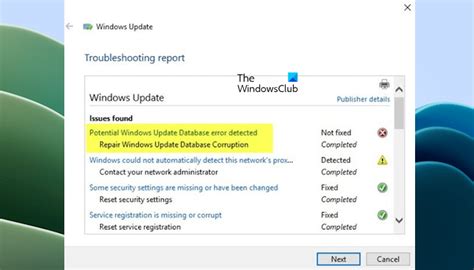 Image result for Potential Windows Update Database Error