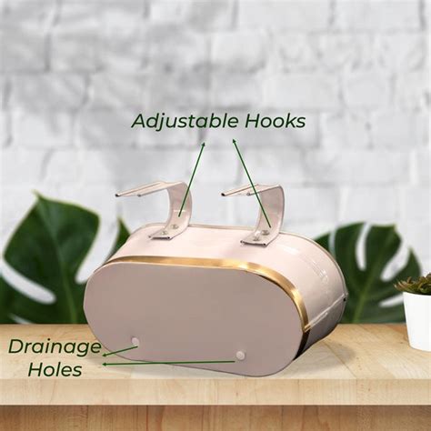 TrustBasket 12 inches Railing Planters for Balcony, outdoor oval metal