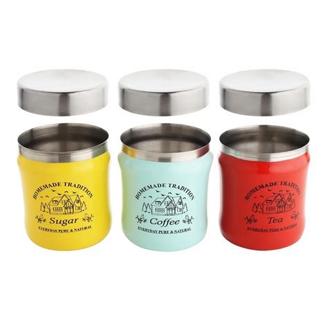 STORAGE WARE - Stainless Steel Premium Printed Tea Coffee Sugar ...
