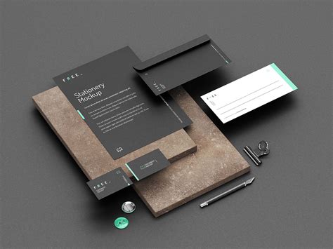 4 Scenes Stationery Mockup (PSD)