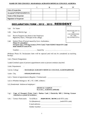 Fillable Online mamc edu Resident Declaration Form - Maharaja Agrasen ...