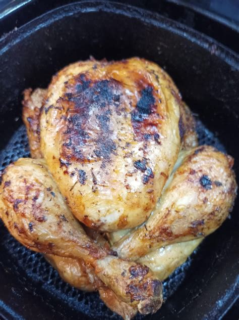 Did a small chicken in the air fryer for the first time to save a bit of electricity, it does a ...