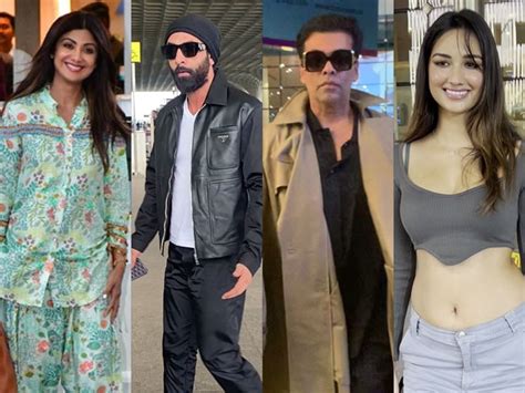 शिल्पा शेट्टी, रणबीर कपूर, करण जौहर और आकांक्षा शर्मा एयरपोर्ट हुईं स्पॉट