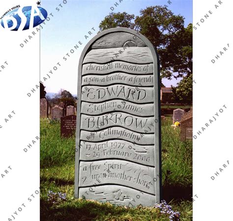 Black Slate Headstones And Memorials Name Plate – Dharajyot Stone Art