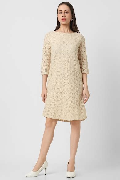 Buy Women Beige Laced Party Dress Online - 39894318 | Van Heusen