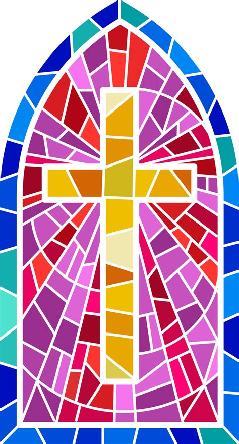 Church Stained Glass Windows Cross