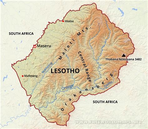 Africa Map Lesotho