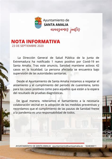 Nota informativa, miércoles 23 de septiembre
