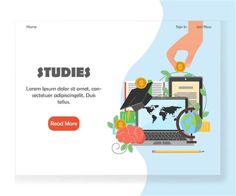 Premium Vector | Education website landing page design template