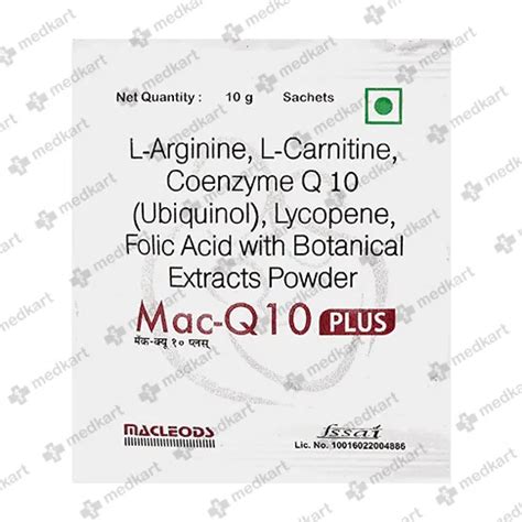 MAC Q 10 PLUS SACHET 10 GM Price, Uses, Side Effects & Substitutes ...
