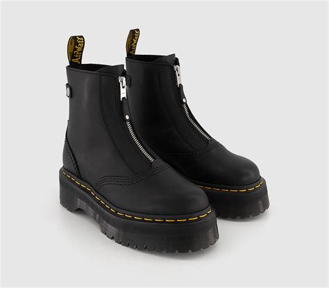 Dr. Martens Jetta Zip Front Boots Black - Women's Ankle Boots