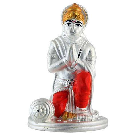 Pure Silver 990 Lord Hanuman Idol ~ CaratCafe – CaratCafeInd