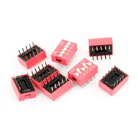 Alcoa Prime8 Pcs 5 Positions Sliding Toggle DIP Switches 2.54mm Pitch ...