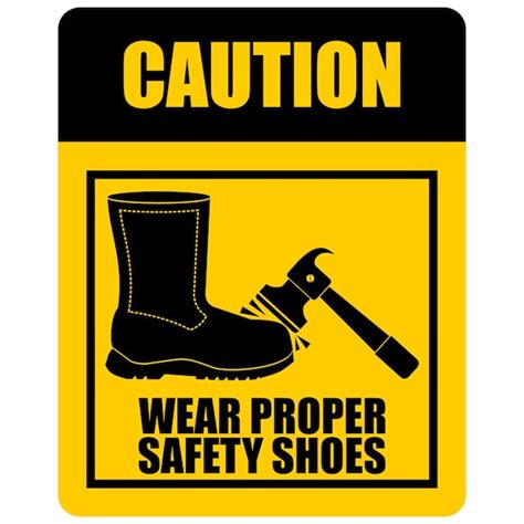 Caution wear proper safety shoes sign | Premium Vector