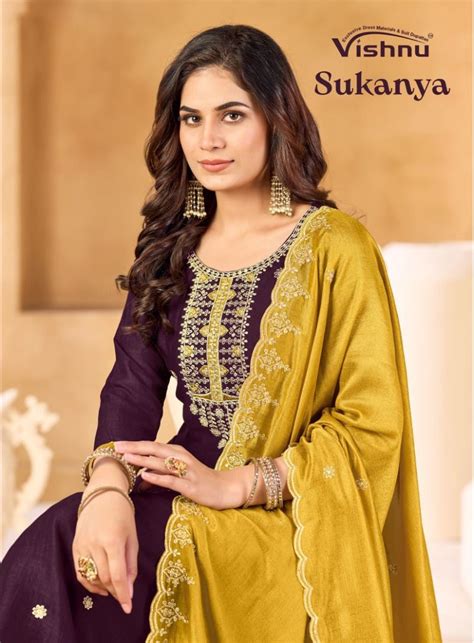 Vishnu Sukanya Vichitra Silk With Work Dress Material Collection