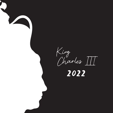 Head side view profile silhouette of King Charles III. British monarch ...