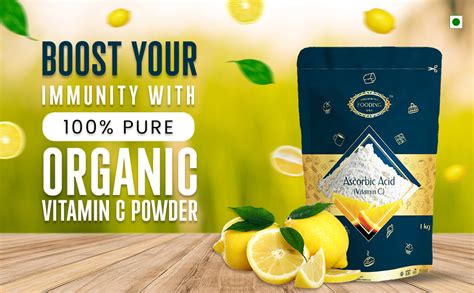 Fooding 100% Pure Organic Vitamin C Powder (L-Ascorbic Acid), 1Kg, For ...