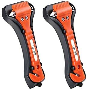 LOYMR 2 Pack Car Safety Hammer, with Seat Belt Cutter and Glass Window ...