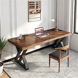 Amazon.com: SXXjiaju Solid Wood Desk 55 inches, Home Office Computer ...