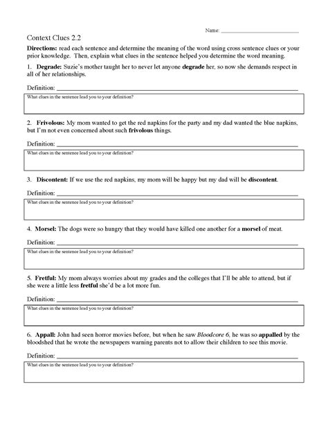 Context Clues Worksheets | Ereading Worksheets