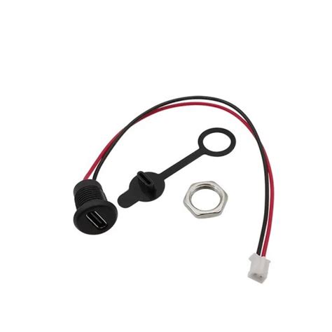 Buy Panel Mount USB C Female Connector with Dust Cap - JST-PH-2.0 ...