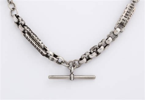 Victorian Sterling Silver Prince Albert Chain For Sale at 1stDibs ...