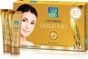 ASTABERRY Gold Mini Facial Kit, 5 Steps for Glowing & Shine 100gm ...