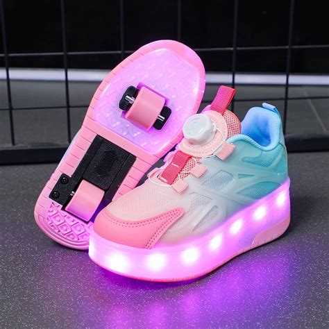 Kids Wheels Shoes with Lights Rechargeable Roller Skates Shoes ...