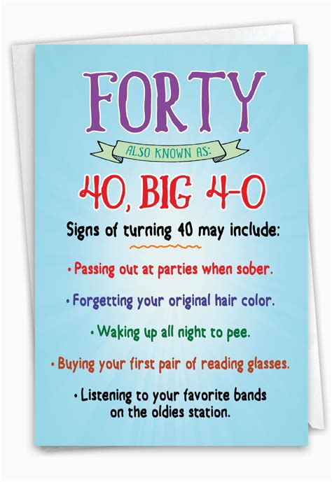 NobleWorks Funny 40th Milestone Birthday Greeting Card with 5 x 7 Inch ...