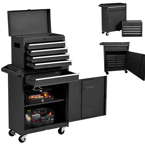 Buy 5-Drawer Rolling Tool Chest, 2-Piece Tool Cabinet Combination, 1 ...