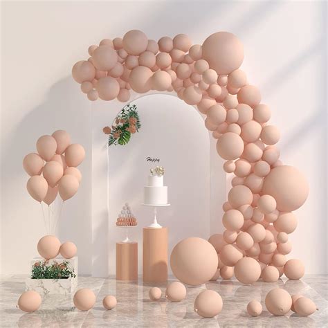 Buy Kozee Pastel Peach Balloons Different sizes 105 PACK 18/12/10/5 ...