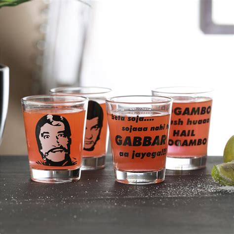 Buy EK DO DHAI Set of 4 Printed Shot Glasses - 60ml from Ek Do Dhai at ...